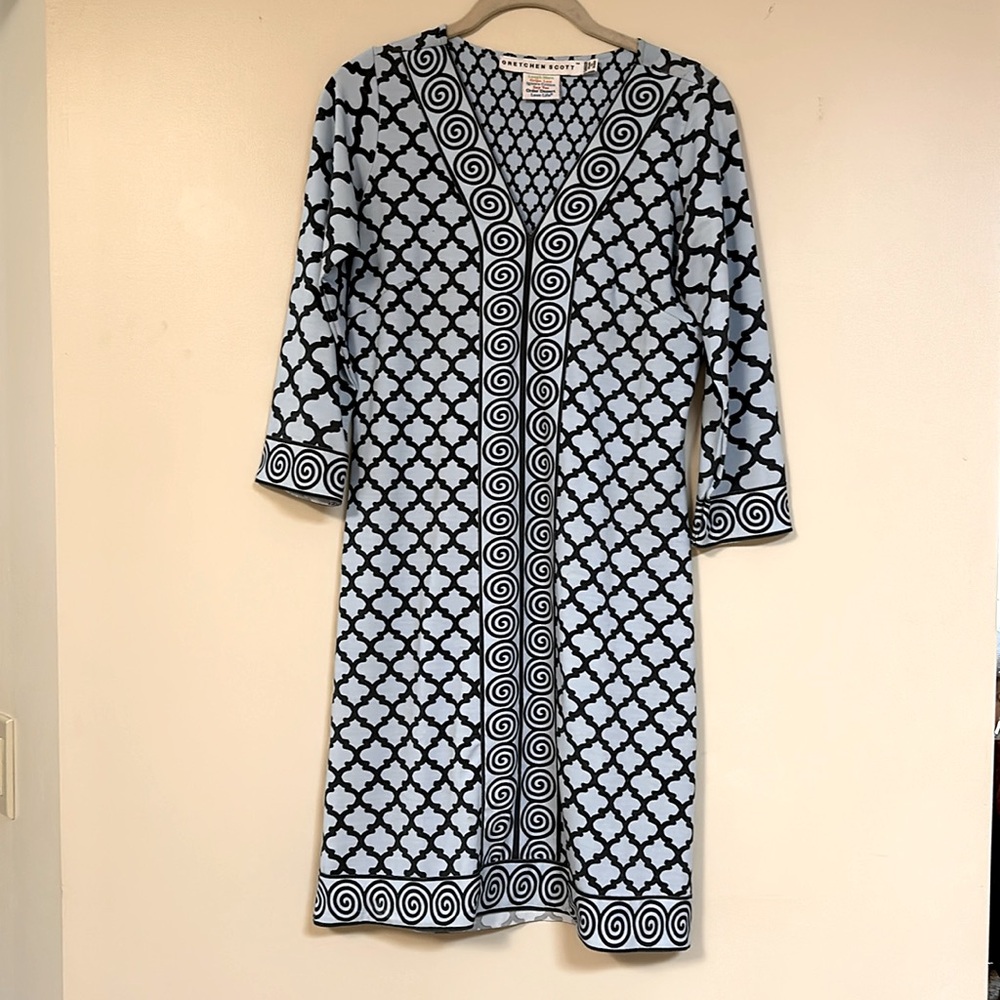 Gretchen Scott Blue and Dark Grey Dress